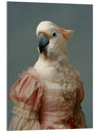 Acrylglasbild Der Rosa Papagei - Kollektion "Les Plumées" - Philippe Tyberghien