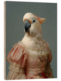 Holzbild Der Rosa Papagei - Kollektion "Les Plumées" - Philippe Tyberghien