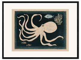 Gerahmter Kunstdruck Oktopus-Szene