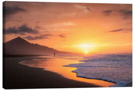 Leinwandbild Sonnenuntergang Fuerteventura am Meer - Lucas Tiefenthaler