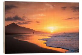 Holzbild Sonnenuntergang Fuerteventura am Meer - Lucas Tiefenthaler