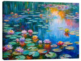 Leinwandbild Seerosen Gemälde im Monet-Stil - nobelart