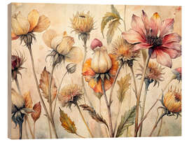 Holzbild Getrocknete Blumen
