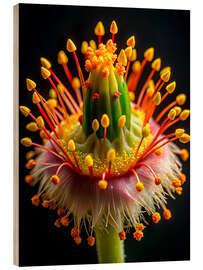 Holzbild Makrofotografie eines Blütenstempels - nobelart