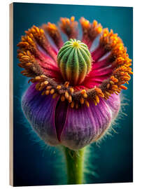 Holzbild Makrofotografie eines Blütenstempels II - nobelart