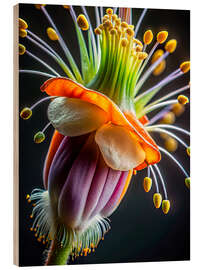 Holzbild Makrofotografie des Stempels einer Blüte III - nobelart