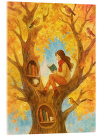Acrylglasbild Die Baumleserin