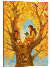 Leinwandbild Die Baumleserin