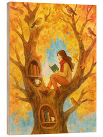 Holzbild Die Baumleserin