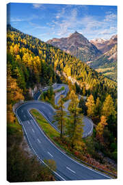 Leinwandbild Goldener Herbst am Malojapass im Engadin - Achim Thomae