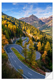 Wandsticker Goldener Herbst am Malojapass im Engadin - Achim Thomae