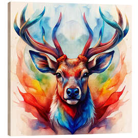 Holzbild Majestätischer Hirsch - Thomas Klee