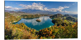Alubild Herbstpanorama Bleder See Slowenien - Achim Thomae