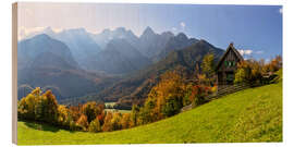 Holzbild Bergpanorama Slowenien - Achim Thomae