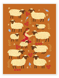 Wandbild Schäfchen zählen - Patruschka