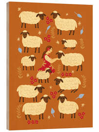 Holzbild Schäfchen zählen - Patruschka
