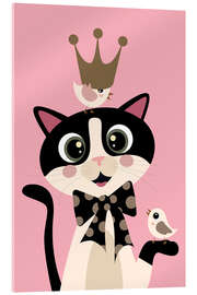 Acrylglasbild The Royal Cat Charmanter in Pink - Jaysanstudio