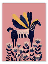 Poster Pferd in Blüte