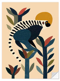 Wandsticker Sonnenaufgangslemur