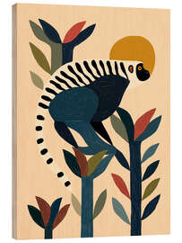 Holzbild Sonnenaufgangslemur