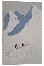 Holzbild Spuren im Schnee