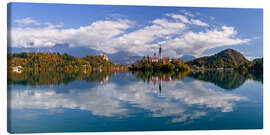 Leinwandbild Herbst am Bleder See Slowenien - Achim Thomae