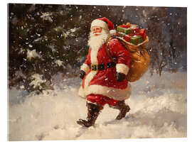 Acrylglasbild Vintage Weihnachtsmann