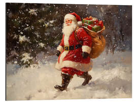 Alubild Vintage Weihnachtsmann