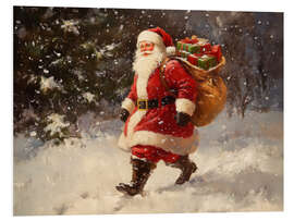 Hartschaumbild Vintage Weihnachtsmann