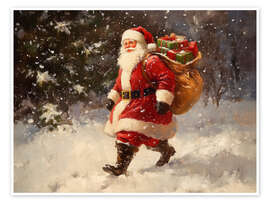 Poster Vintage Weihnachtsmann