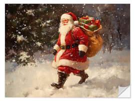 Wandsticker Vintage Weihnachtsmann