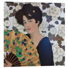 Acrylglasbild Capriccio mit goldenem Fächer - Emil Orlik