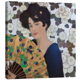 Leinwandbild Capriccio mit goldenem Fächer - Emil Orlik