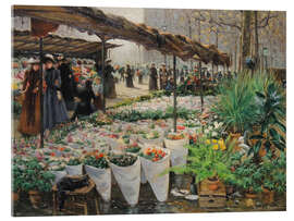 Acrylglasbild Blumenmarkt an der Madeleine - Theodor von Hörmann