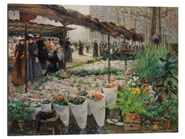 Alubild Blumenmarkt an der Madeleine - Theodor von Hörmann