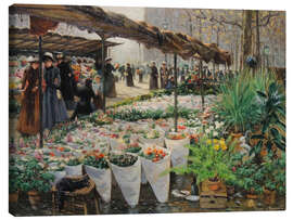 Leinwandbild Blumenmarkt an der Madeleine - Theodor von Hörmann