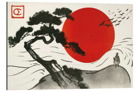 Alubild Japanische Landschaft mit aufgehender Sonne
