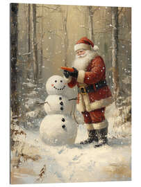 Gallery Print Santa Claus macht einen Schneeman