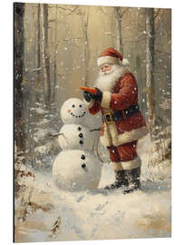 Magnettafel Santa Claus macht einen Schneeman