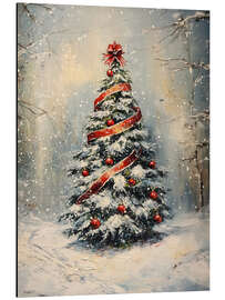 Alubild Weihnachtlich dekorierter Weihnachtsbaum