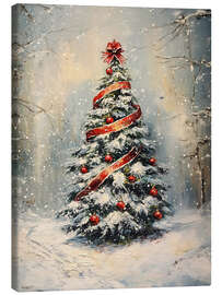 Leinwandbild Weihnachtlich dekorierter Weihnachtsbaum