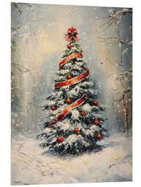 Hartschaumbild Weihnachtlich dekorierter Weihnachtsbaum