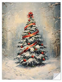 Wandsticker Weihnachtlich dekorierter Weihnachtsbaum