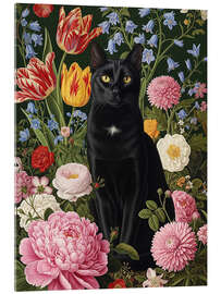 Acrylglasbild Blumenkatze