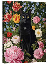 Leinwandbild Blumenkatze