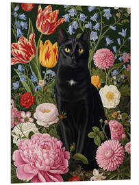 Hartschaumbild Blumenkatze