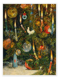 Wandbild Weihnachtsbaum mit Lichtern - Rudolf Willmann