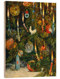 Holzbild Weihnachtsbaum mit Lichtern - Rudolf Willmann