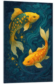 Acrylglasbild Golden Koi Serie - Zwischenströmung - Sabine Wagner