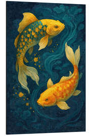 Alumiinitaulu Golden Koi Series - Intermediate Current - Sabine Wagner